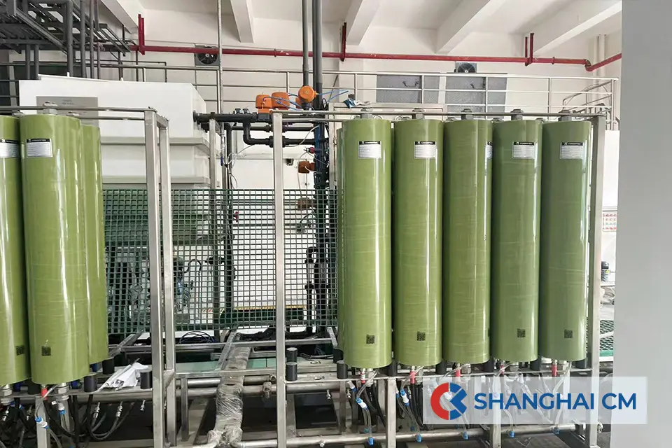 Photo of a DTRO system installed at an industrial wastewater treatment plant